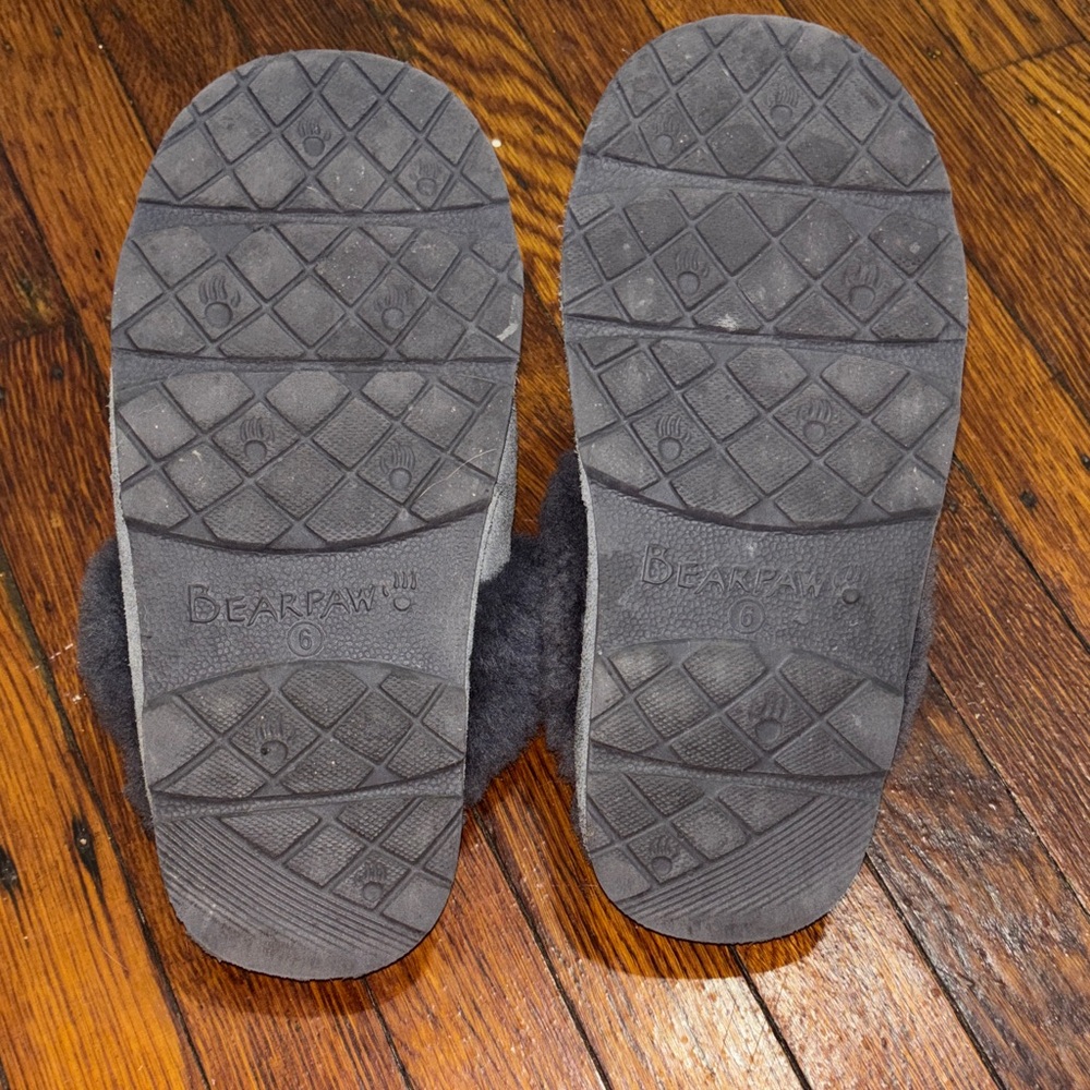 BearPaw Gray Suede Slippers - Picture 2 of 7